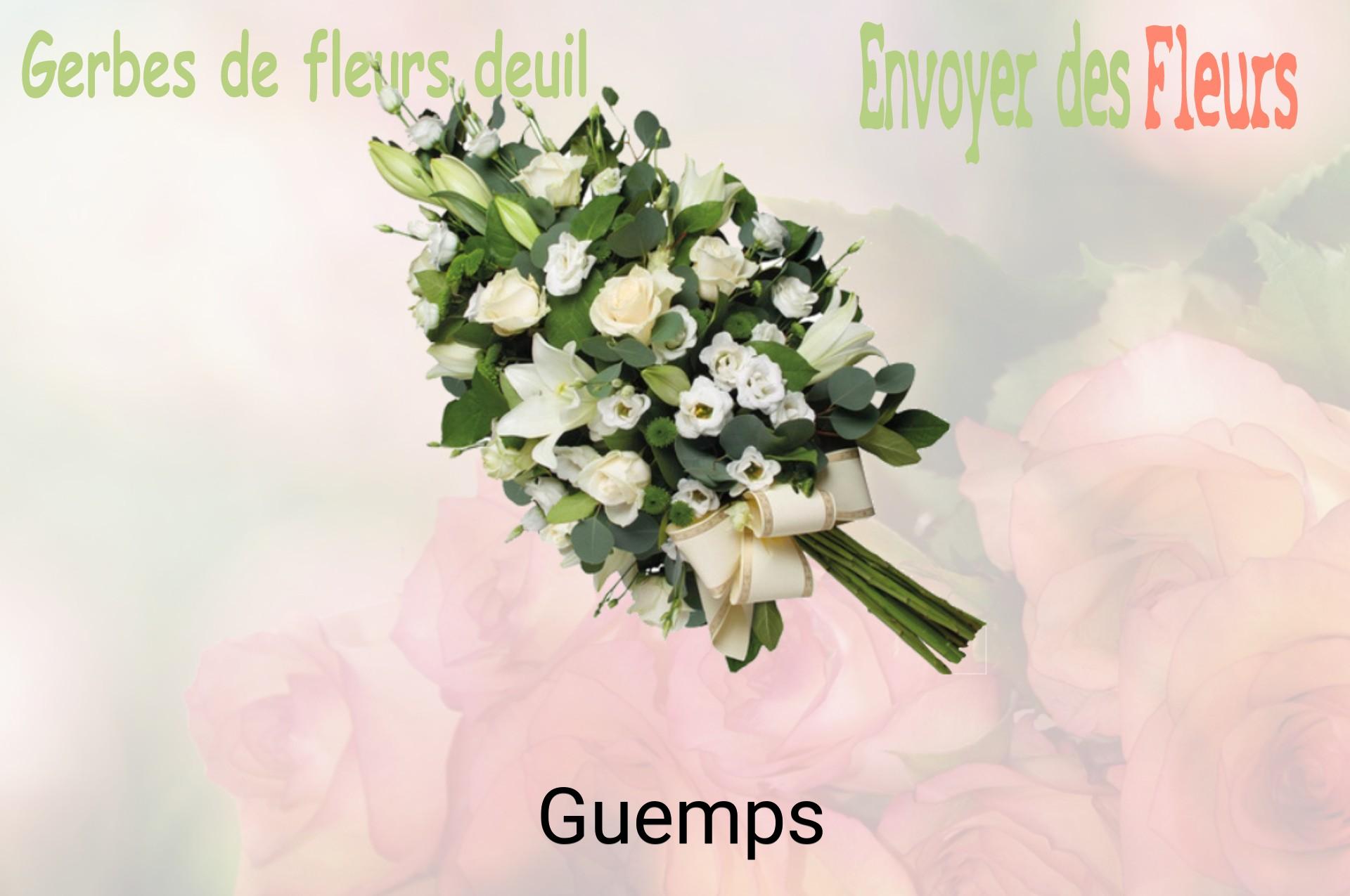 Gerbe de fleurs de deuil livrée à Guemps